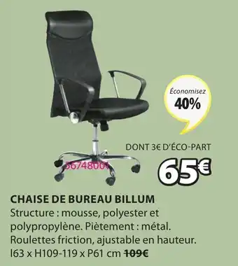 JYSK Chaise de bureau billum offre