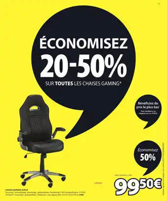 JYSK Chaise gaming hyrup offre