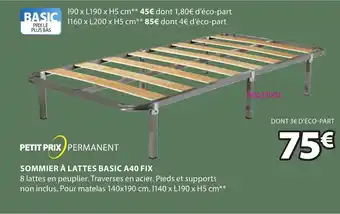 JYSK Sommier a latters basic A40 fix offre