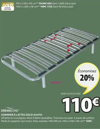 JYSK Sommier à lattes gold A10 fix offre