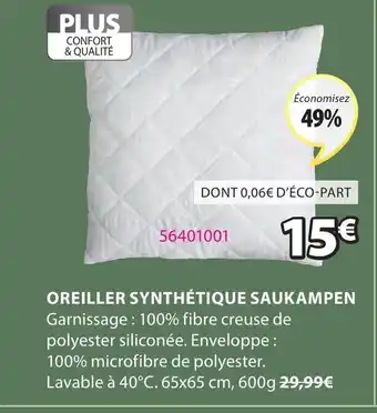 JYSK Oreiller synthétique saukampen offre