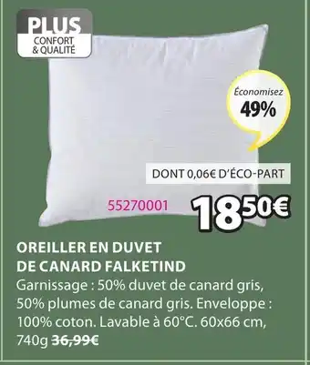 JYSK Oreiller en duvet de canard falketind offre