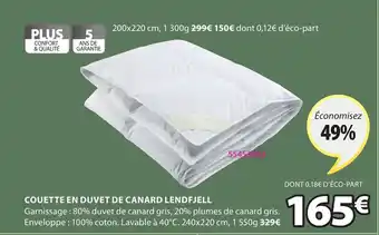 JYSK Couette en duvet de canard lendfjell offre