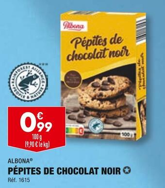 ALDI Albona pépites de chocolat noir offre