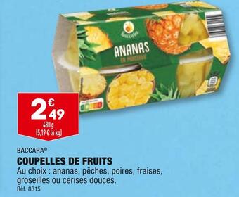 ALDI Baccara coupelles de fruits offre
