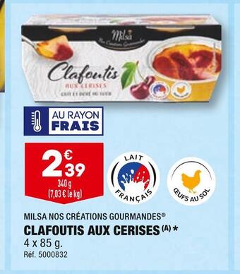ALDI Milsa nos créations gourmande clafoutis aux cerises offre