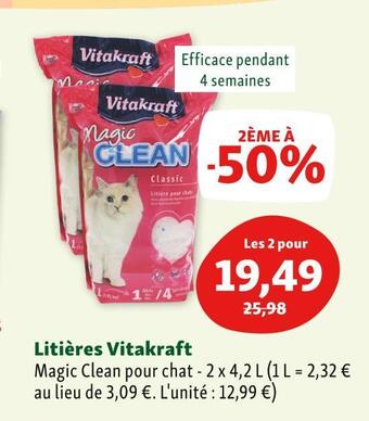 Maxi Zoo Vitakraft litières offre