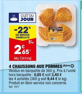 ALDI 4 chaussons aux pommes offre