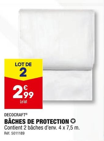 ALDI Decocraft bâches de protection offre