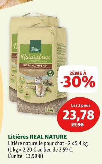 Maxi Zoo Real nature litières offre