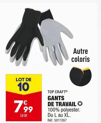 ALDI Top craft gants de travail offre