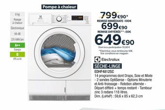 Proxi Confort Electrolux sèche-linge offre