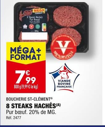 ALDI Boucherie st-clément 8 steaks hachés offre