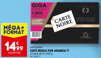 ALDI Carte noire café moulu pur arabica offre