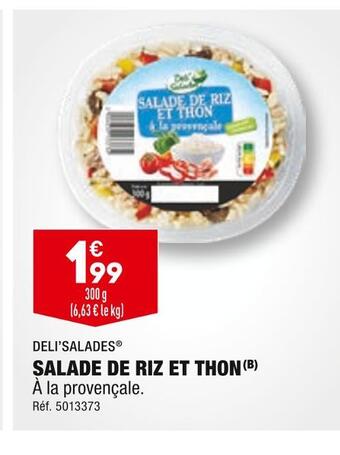 ALDI Deli’salades salade de riz et thon offre