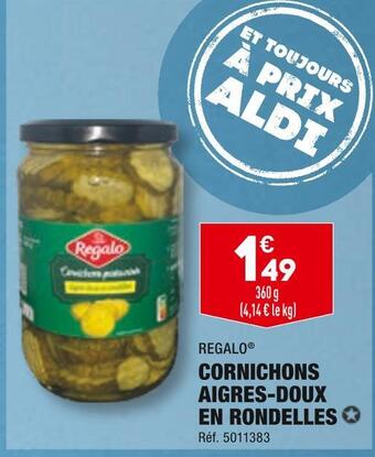 ALDI Regalo cornichons aigres-doux en rondelles offre