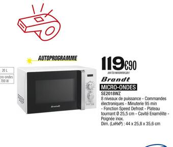 Blanc Brun Brandt micro-ondes offre