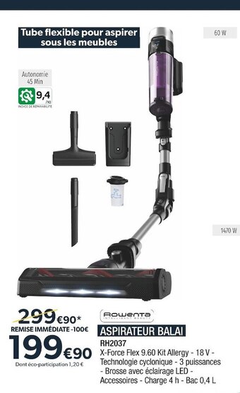 Proxi Confort Rowenta aspirateur balai offre