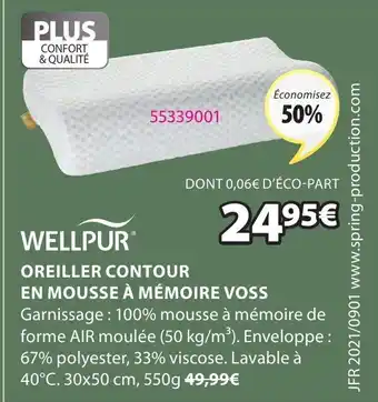 JYSK Oreiller contour en mousse à mémoire voss offre