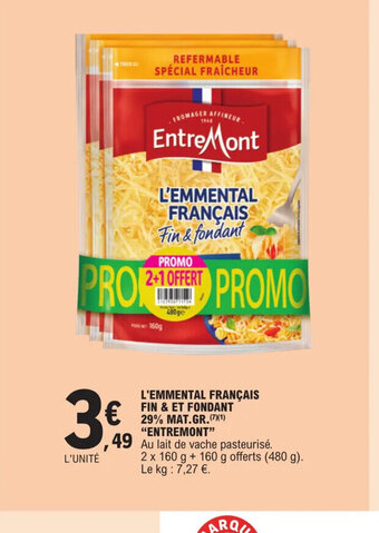 E.Leclerc L'EMMENTAL FRANÇAIS Fin&fondant offre