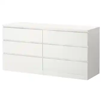 IKEA Malm commode 6 tiroirs, blanc, 160x78 cm offre