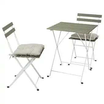 IKEA Tärnö table+2 chaises, extérieur, blanc/vert/kuddarna gris offre