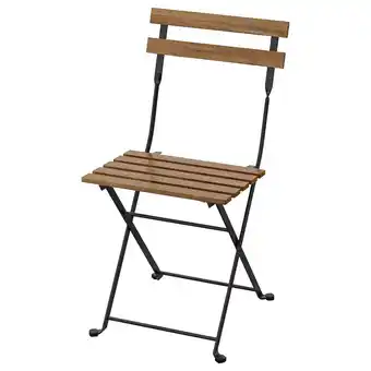 Tärnö chaise, extérieur, pliable noir/teinté brun clair