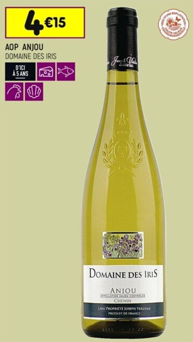 Promo AOP ANJOU DOMAINE DES IRIS chez Leader Price