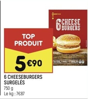 Leader Price 6 CHEESEBURGERS SURGELÉS offre