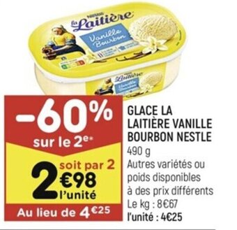 Leader Price GLACE LA LAITIÈRE VANILLE BOURBON NESTLE offre