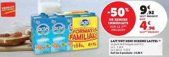 U Express LAIT UHT DEMI ECREME LACTEL (¹) offre