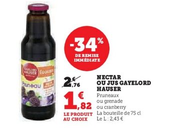 U Express NECTAR OU JUS GAYELORD HAUSER offre
