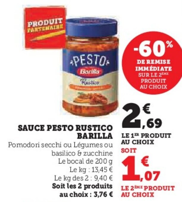 Promo SAUCE PESTO RUSTICO BARILLA chez U Express