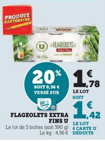 U Express FLAGEOLETS EXTRA FINS U offre