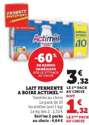 U Express LAIT FERMENTE A BOIRE ACTIMEL (4) offre