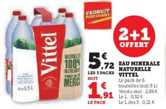U Express EAU MINERALE NATURELLE VITTEL offre