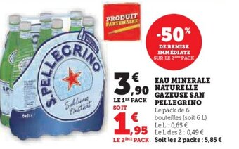 U Express EAU MINERALE NATURELLE GAZEUSE SAN PELLEGRINO offre