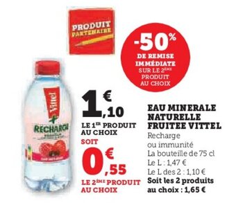 U Express EAU MINERALE NATURELLE FRUITEE VITTEL offre