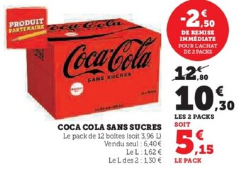 U Express COCA COLA SANS SUCRES offre