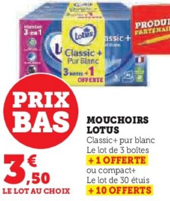 U Express MOUCHOIRS LOTUS offre