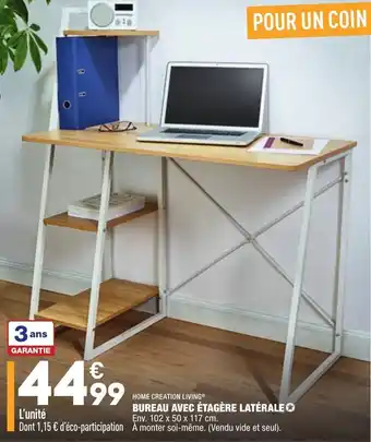 ALDI Bureau avec étagère latérale offre