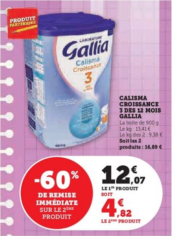 U Express CALISMA CROISSANCE 3 DES 12 MOIS GALLIA offre