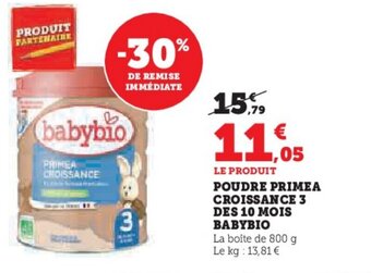 POUDRE PRIMEA CROISSANCE 3 DES 10 MOIS BABYBIO