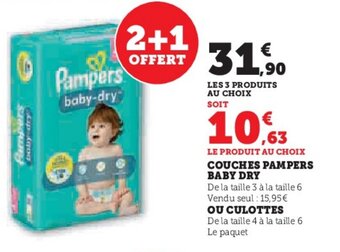 U Express COUCHES PAMPERS BABY DRY offre