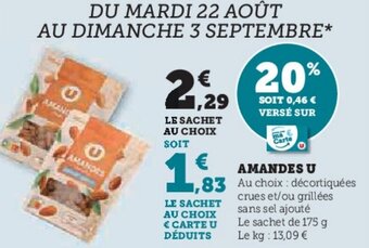 U Express AMANDES U offre