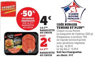 U Express IDÉE BURGER TENDRE ET PLUS (6) offre