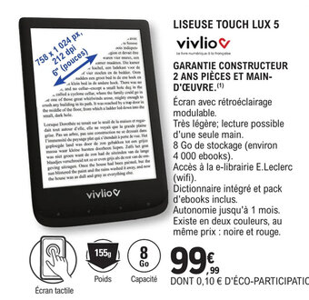 E.Leclerc GARANTIE CONSTRUCTEUR 2 ANS PIÈCES ET MAIN-D'ŒUVRE.(¹) offre