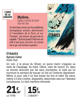 ÉTRAVES Sylvain Coher Actes Sud