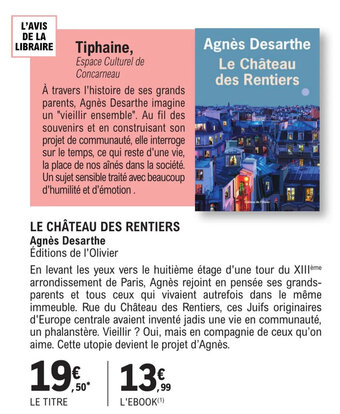 E.Leclerc LE CHÂTEAU DES RENTIERS Agnès Desarthe offre