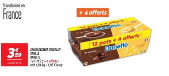 Netto CRÈME DESSERT CHOCOLAT/ VANILLE DANETTE offre
